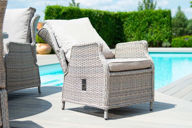 Cotswold Reclining Corner Dining Set with Rising Table & Chair by Maze Rattan - Gardenbox
