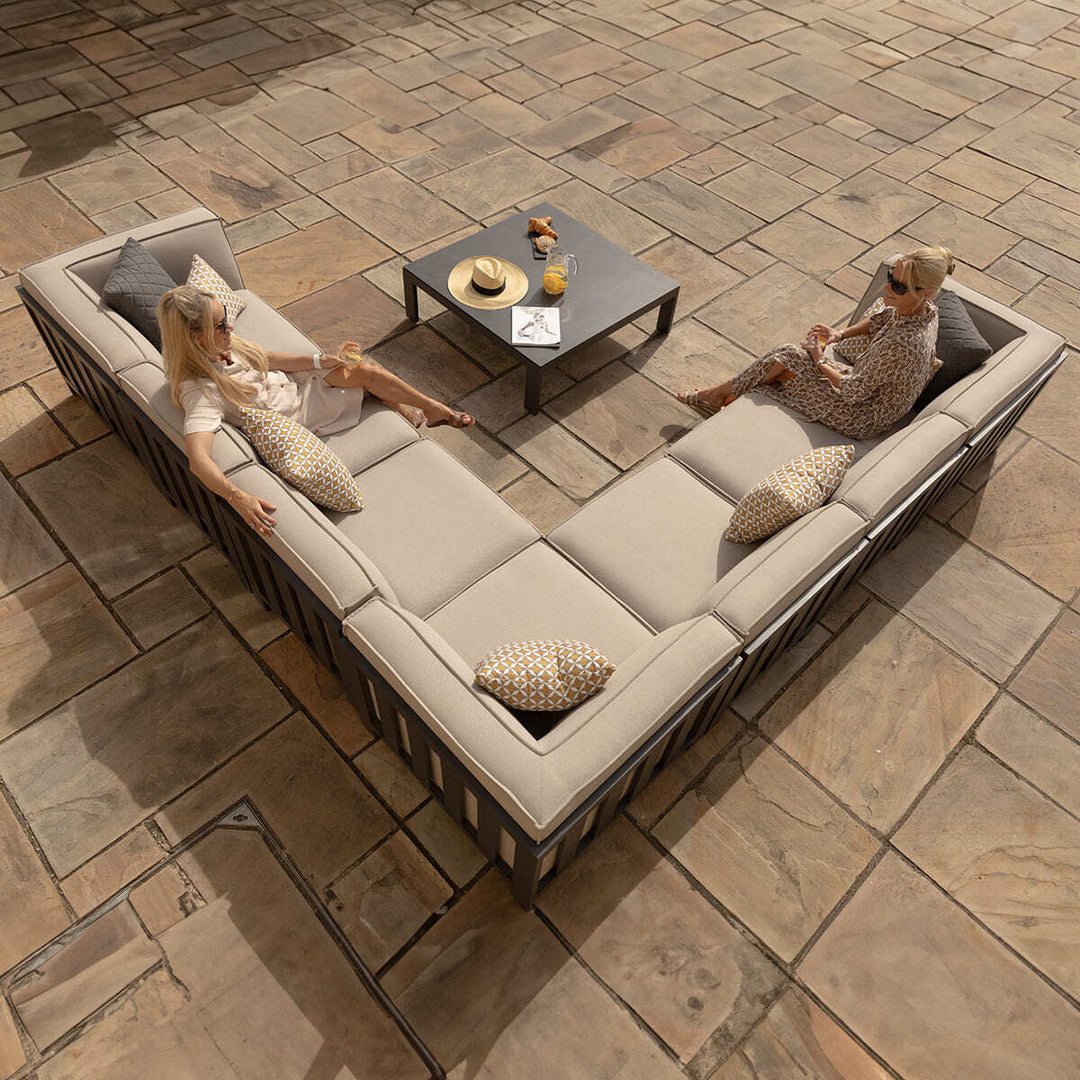 IBIZA Large Corner Sofa Set with square table – Gardenbox
