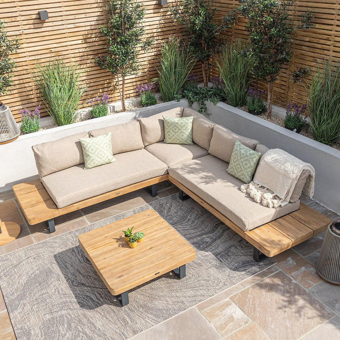 Bali Wooden Platform Corner Sofa Set – Gardenbox