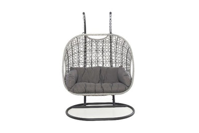 Ascot Double Hanging Chair with Weatherproof Cushions by Maze Rattan - Gardenbox