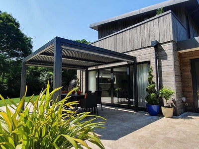 Santorini 3m by 3m manual louvered roof Gazebo. AMAZING VALUE at Only £1499