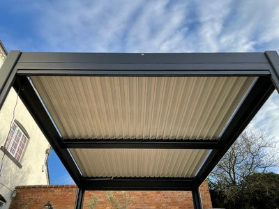 Eclipse Outdoor Gazebo 3.5m by 5m. With electric louvered roof. Great value £6299!