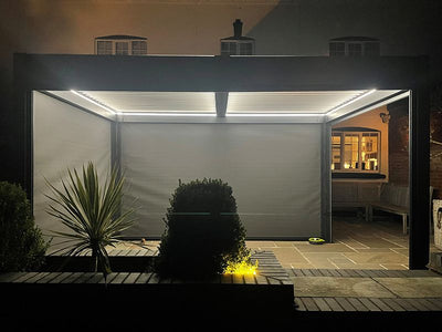 Eclipse Outdoor Gazebo 6m by 3m. With electric louvered roof. Great value £6299!