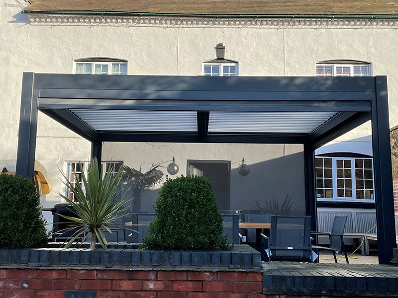 Eclipse Outdoor Gazebo 6m by 4m. With electric louvered roof. Great value £7699!