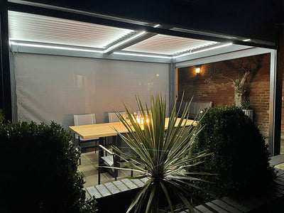 Eclipse Outdoor Gazebo 3m by 3m. With electric louvered roof. Great value £3699!