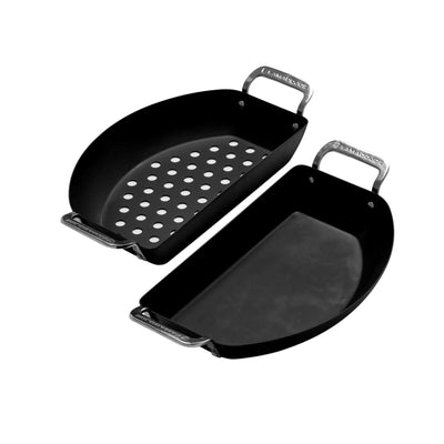 WAREHOUSE CLEARANCE:  Kamado Joe Karbon Steel Half Moon Pan Set. Now 10% off. Only £124.99