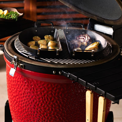 WAREHOUSE CLEARANCE:  Kamado Joe Karbon Steel Half Moon Pan Set. Now 10% off. Only £124.99