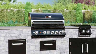 Whistler Burford 4 Burner Built In Gas Barbecue in Black Silk. With FREE Cover and rotisserie kit.