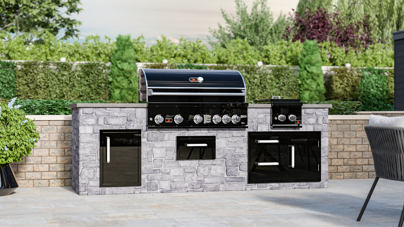 Whistler Burford 5 Burner Built In Gas Barbecue in Black Silk. With FREE Cover and rotisserie  kit. £2149.99!