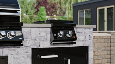 Whistler Burford 3 and 4 Built-In Double Side Burner in Black Silk