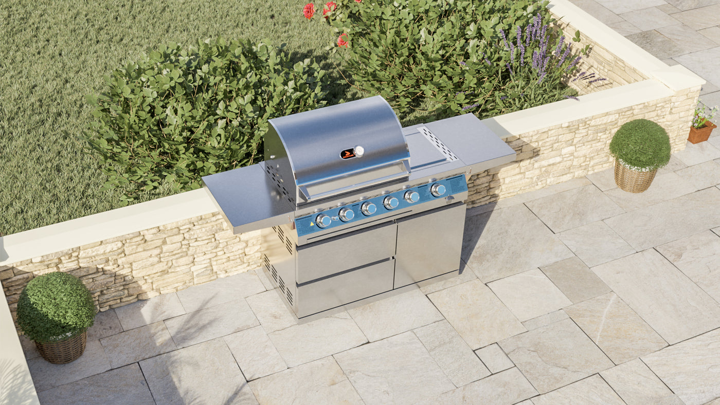Whistler Cirencester 4 Gas Barbecue with side burner and rear rotisserie burner, £1299 with FREE Rotisserie kit