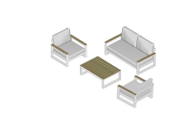 The Life Mallorca Lounge Set with Coffee Table- White