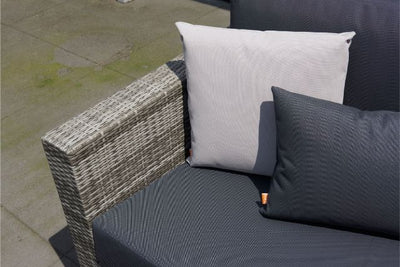 The Life Aya Square Corner Set with Arm Chair in Yacht Grey Weave