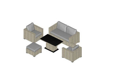 The Life Aya Lounge Set with Rise and Fall Coffee Table and extra stool
