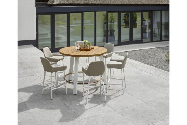 The Life Java Bar Set with 6 Nuna Weatherproof Bar Stools