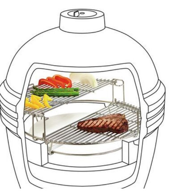 Universal Divide and Conquer Flexible Cooking System for 21" Kamado Charcoal BBQ - Gardenbox