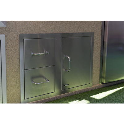 Door & Drawer Built In BBQ Combination Cupboard in Stainless Steel - Gardenbox