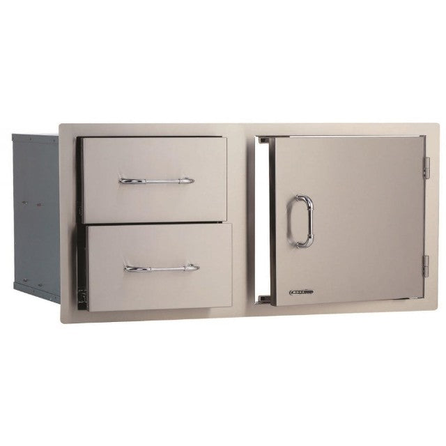 Extra Large Door & Drawer Built In BBQ Combination Cupboard in Stainless Steel - Gardenbox