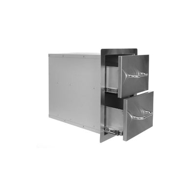 Double Drawer Built In BBQ Component in Stainless Steel by Bull BBQ - Gardenbox