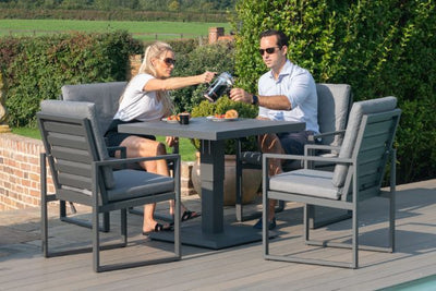 Amalfi 4 Seat Square Dining Set Rising Table by Maze Rattan