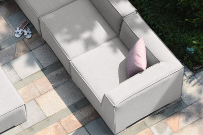 Maze Rattan Apollo Large Corner Sofa Group In Weatherproof Fabric