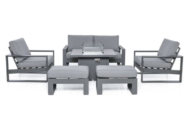 Amalfi 2 Seat Sofa Set with Square Fire Pit Coffee Table by Maze Rattan