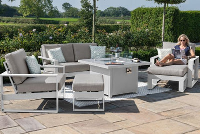 Amalfi 2 Seat Sofa Set with Square Fire Pit Coffee Table by Maze Rattan