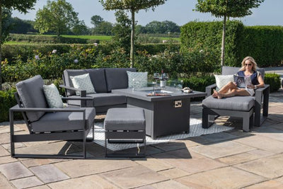 Amalfi 2 Seat Sofa Set with Square Fire Pit Coffee Table by Maze Rattan