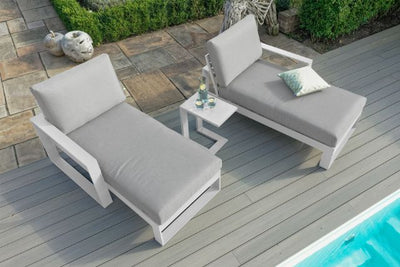 Amalfi Double Sunlounger with Side Table by Maze Rattan