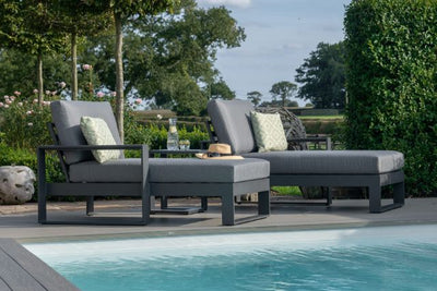 Amalfi Double Sunlounger with Side Table by Maze Rattan