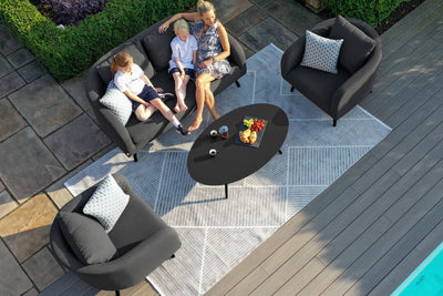 Maze Rattan Ambition 2 Seat Sofa Set In Weatherproof Fabric