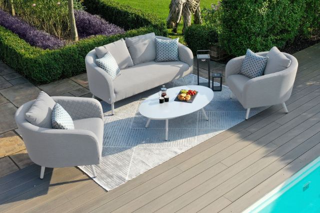 Maze Rattan Ambition 2 Seat Sofa Set In Weatherproof Fabric