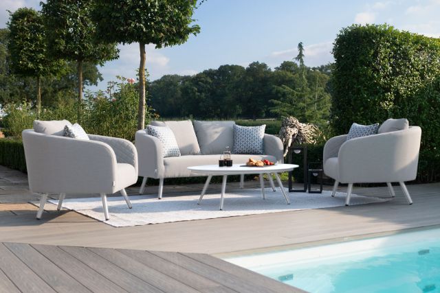 Maze Rattan Ambition 2 Seat Sofa Set In Weatherproof Fabric