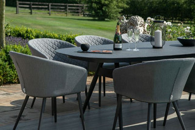 Maze Rattan Ambition 8 seat oval Dining Set In Weatherproof Fabric