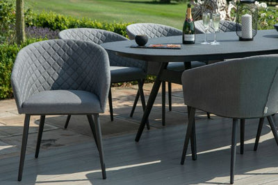 Maze Rattan Ambition 8 seat oval Dining Set In Weatherproof Fabric