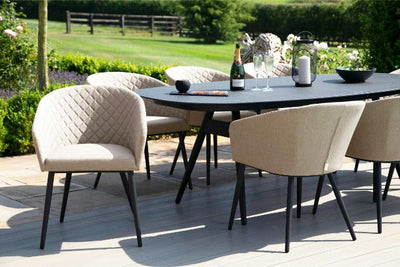 Maze Rattan Ambition 8 seat oval Dining Set In Weatherproof Fabric