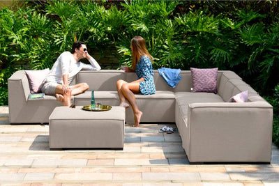 Maze Rattan Apollo Large Corner Sofa Group In Weatherproof Fabric