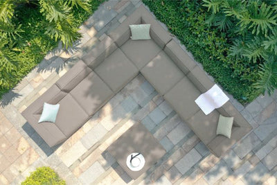 Maze Rattan Apollo Large Corner Sofa Group In Weatherproof Fabric