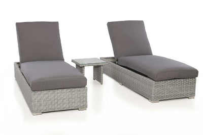 Ascot Sun Lounger Set with Weatherproof Cushions by Maze Rattan - Gardenbox