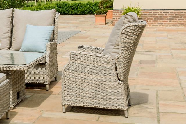 Cotswold Reclining Corner Dining Set with Rising Table & Chair by Maze Rattan - Gardenbox