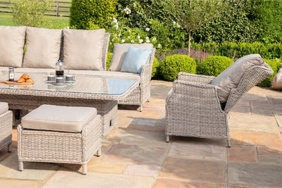 Cotswold Reclining Corner Dining Set with Rising Table & Chair by Maze Rattan - Gardenbox