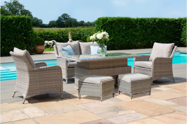 Cotswold 2 Seater Sofa Dining Set with Rising Table by Maze Rattan