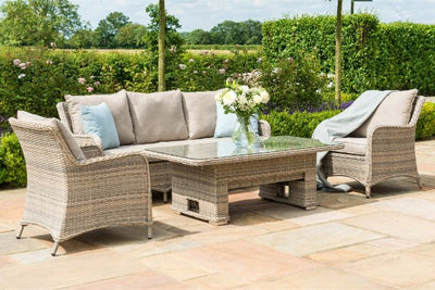 Cotswold 3 Seater Sofa Dining Set with Rising Table by Maze Rattan