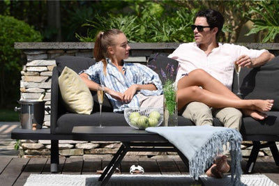 Maze Rattan Cove Corner Sofa Group In Weatherproof Fabric