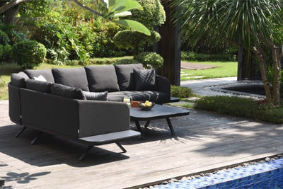 Maze Rattan Cove Corner Sofa Group In Weatherproof Fabric