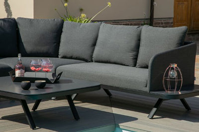 Maze Rattan Cove Corner Sofa Group In Weatherproof Fabric