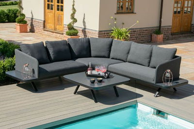 Maze Rattan Cove Corner Sofa Group In Weatherproof Fabric