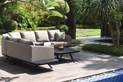Maze Rattan Cove Corner Sofa Group In Weatherproof Fabric