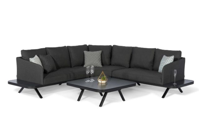 Maze Rattan Cove Corner Sofa Group In Weatherproof Fabric