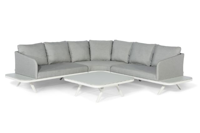 Maze Rattan Cove Corner Sofa Group In Weatherproof Fabric